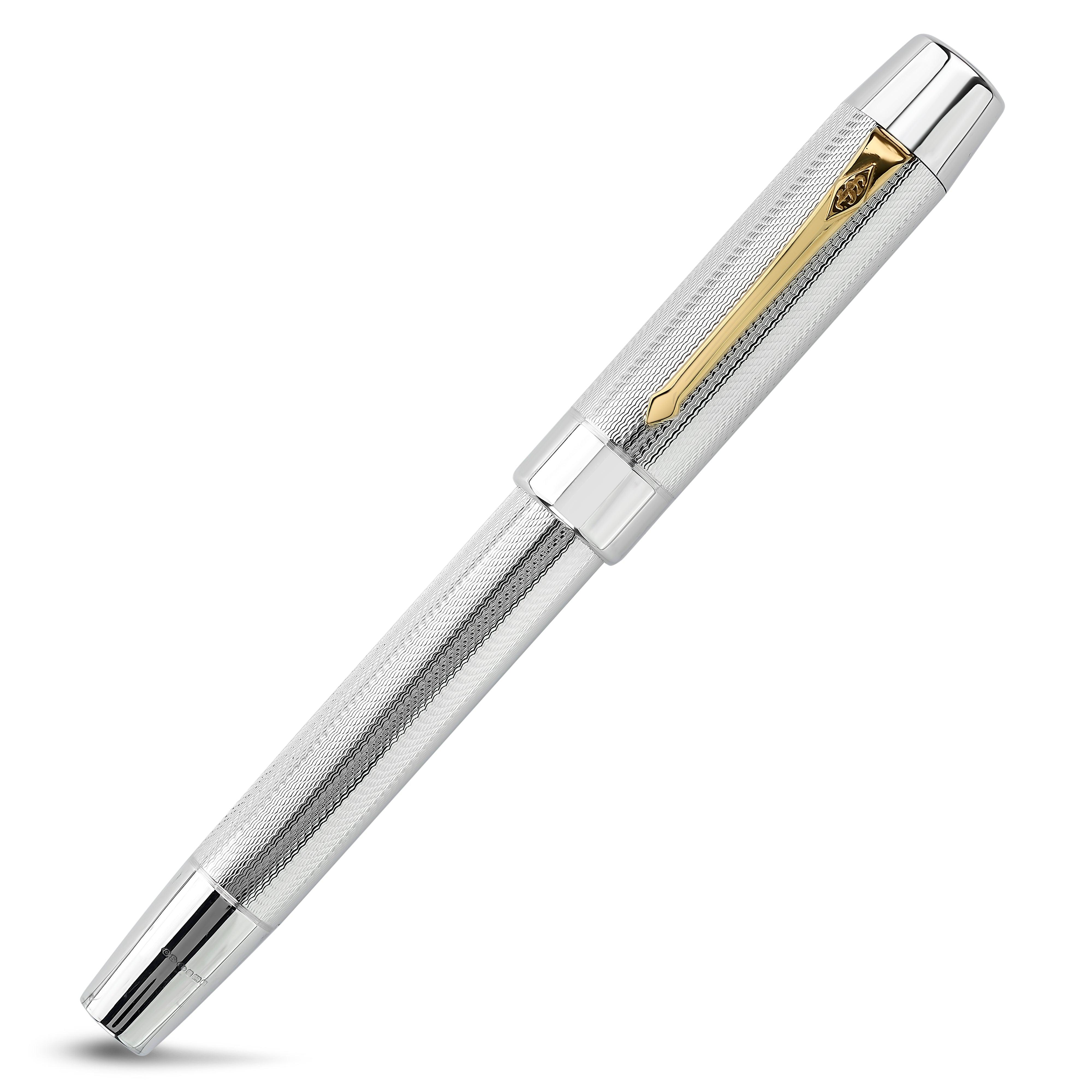 Accountant's Pen rollerball capped, sterling silver barrel with engraved detail