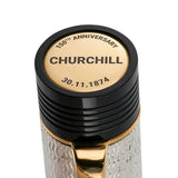 Cap-top anniversary engraving on the Churchill 150th Anniversary pen