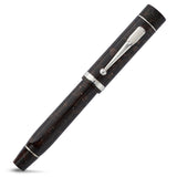 Churchill Dartmoor Silver rollerball capped, marbled brown resin with silver trim
