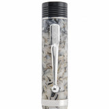Close-up of the Churchill Quartz White clip and Conway Stewart crest
