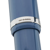 Close-up of the sterling silver cap band hallmark on the Conway Stewart Spitfire pen