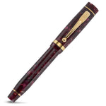 Lady Churchill Burgundy Pearl rollerball capped, pearlescent burgundy resin with silver trim