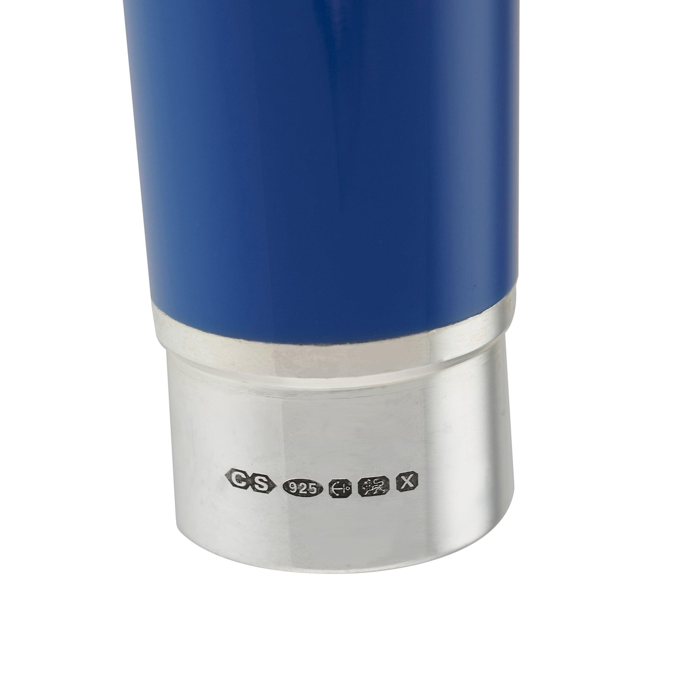Close-up of the sterling silver hallmarks on the Silvicity Royale Blue