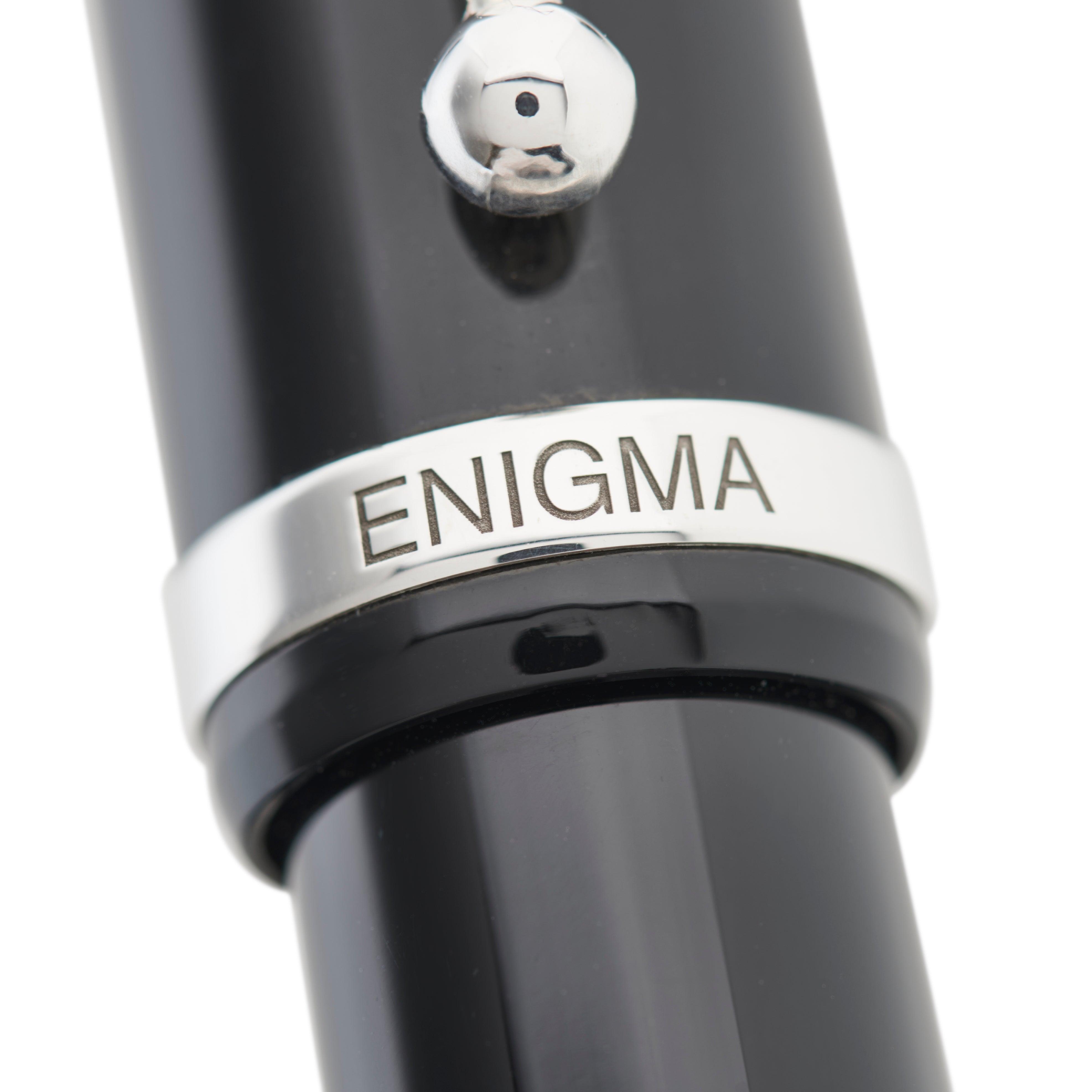ENIGMA cap band and clip close-up on The Alan Turing Pen