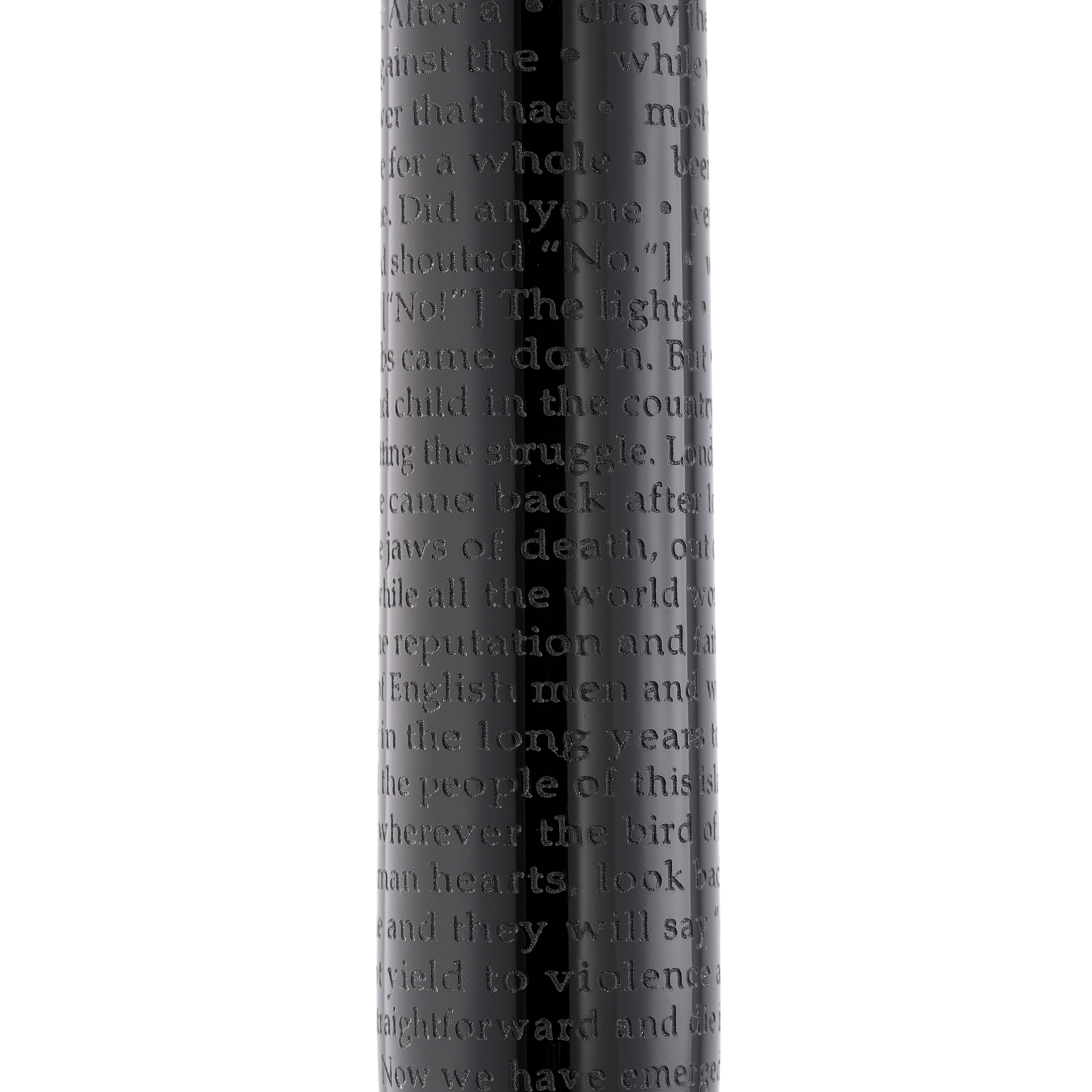 Engraved speech quotation on the barrel of the VE-Day 80th Anniversary Pen